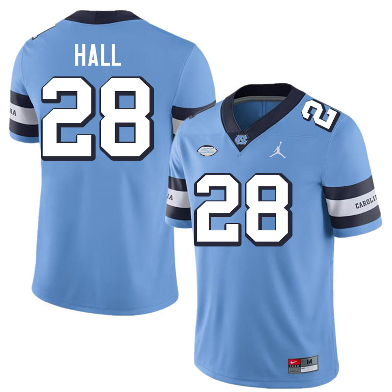 #28 Benjamin Hall North Carolina Tar Heels College Football Jersey Stitched-Retro Blue